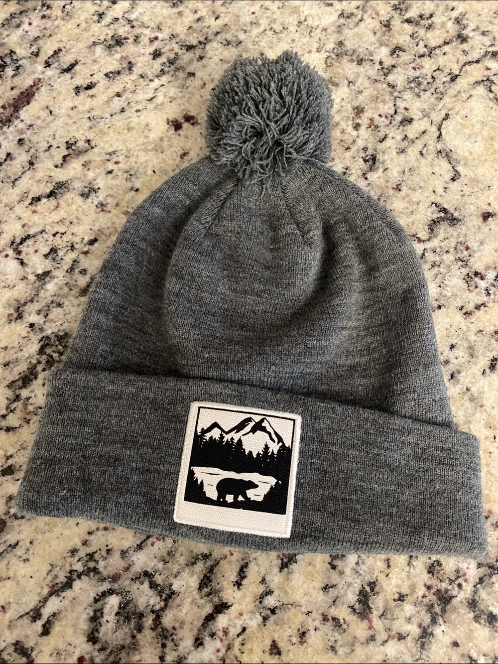 Unisex Turtle fur Beanie Hat with Bear Patch